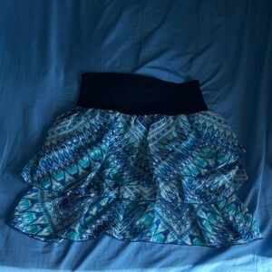 Blue Patterned Women's Skirt
